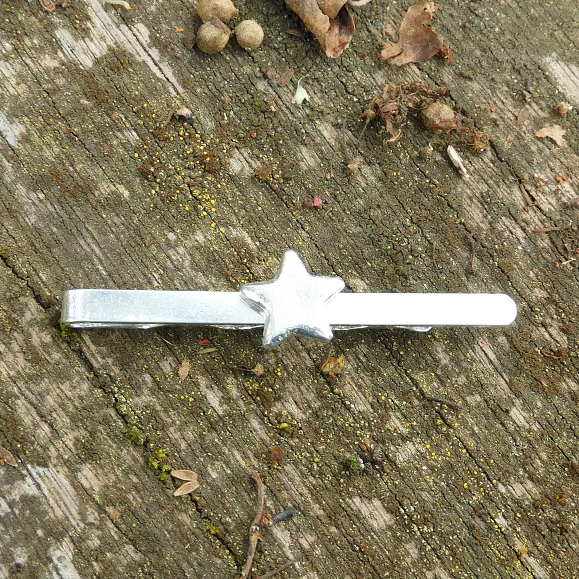 William Sturt Fine Pewter – Clipe de gravata - Homem por atacado – Estrela Estanho Gravata Deslize Mão Elenco por William Sturt0