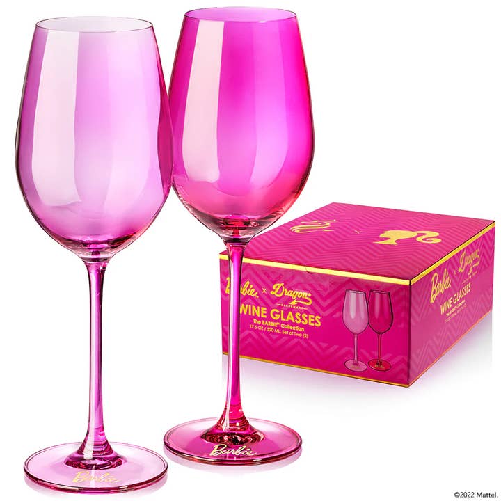 Barbie™ Wine Glasses for wholesale by Dragon Glassware