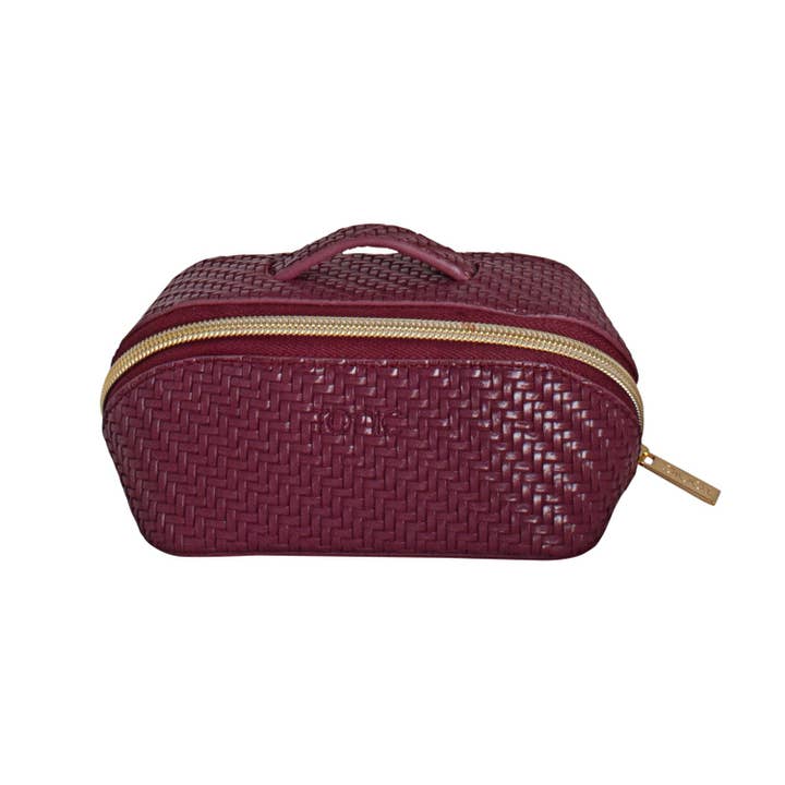 Herringbone Beauty Bag Small Plum for wholesale by Tonic Australia
