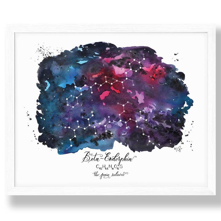Beta-Endorphin Constellation Watercolor illustration for wholesale by Molly Chidsey Illustration & Design