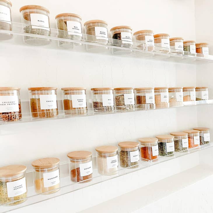 Bamboo Spice Jars, Spice Jars, Wooden Lid Spice Jars, Glass Spice Jars,  Bamboo Lid Glass Jars, 4oz Wood Lid Jar, 120ml Spice Jar 