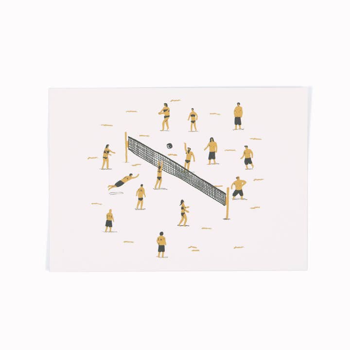 Beach Volley | Cartolina illustrativa | Aerei di carta per la vendita all'ingrosso da parte di USTUDIO Design