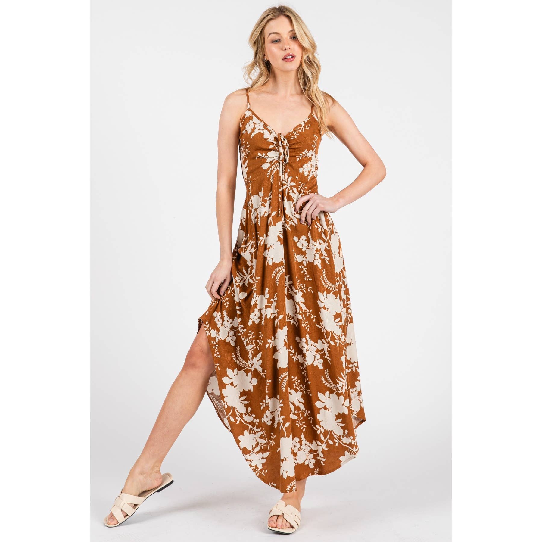 Final Touch - Vendita all'ingrosso Vestito - Donna - Vestito sottoveste in raso di rayon stampato floreale - VD17412B425