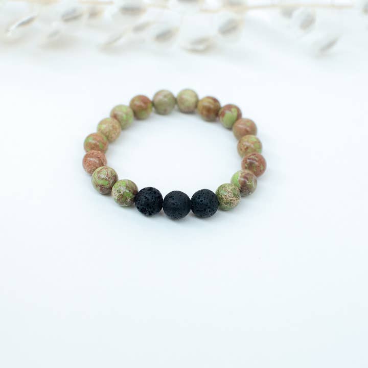 Bracelet et huile d'aromathérapie pour enfants - VERT CLAIR pour la vente par Drops of Gratitude