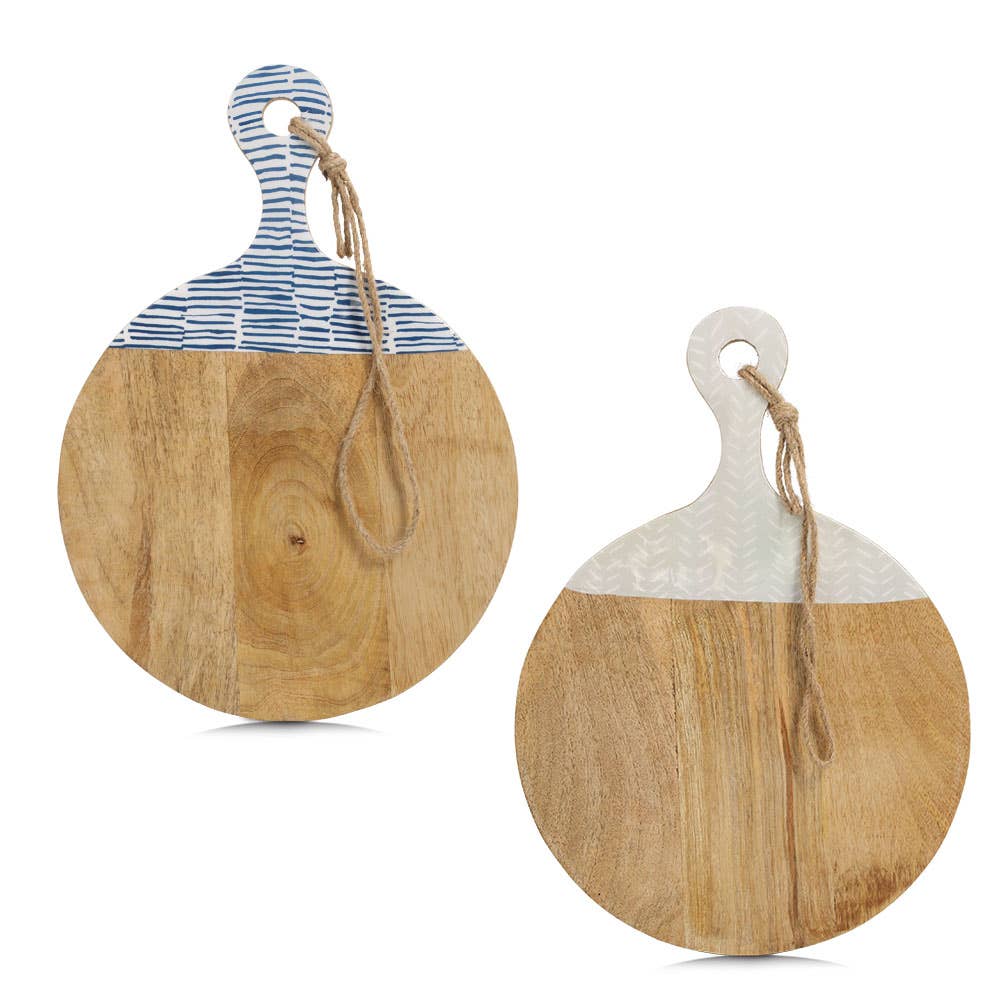 Cutting/Serving Board M. Handle, Mango Wood, Beige for wholesale on Faire3