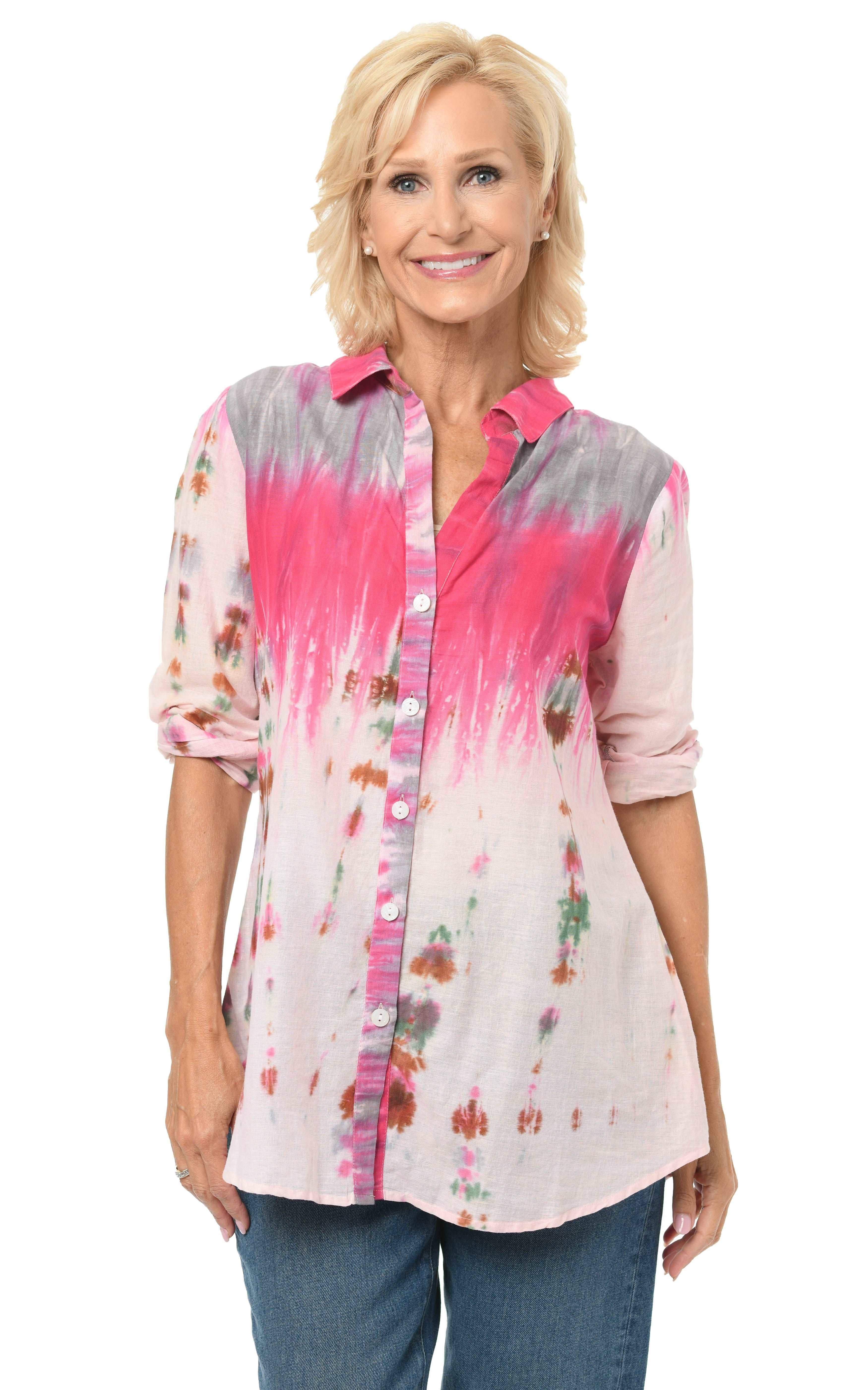 Tulip Clothing - Wholesale Buttoned-down shirt – Women's - CV423 Rayna in Tahiti*0