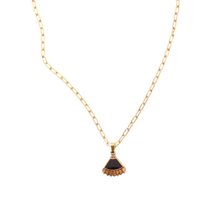 Peplum Charm Necklace in Black for wholesale by Michelle Starbuck Designs