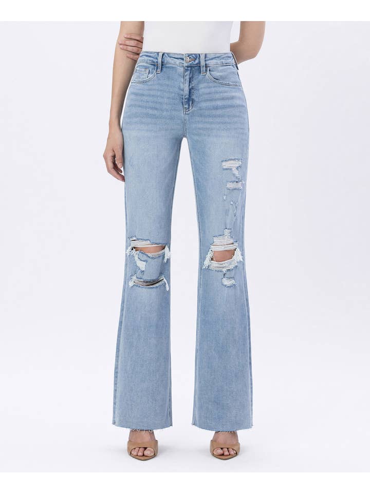 JET LAG 90'S VINTAGE SUPER HIGH RISE FLARE JEANS LV1426 for wholesale on Faire
