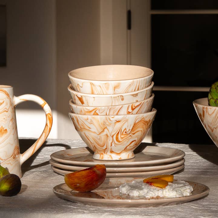 Une Vie Nomade - Wholesale Bowl - Marbled Terra Ramen Bowl - Set of 44
