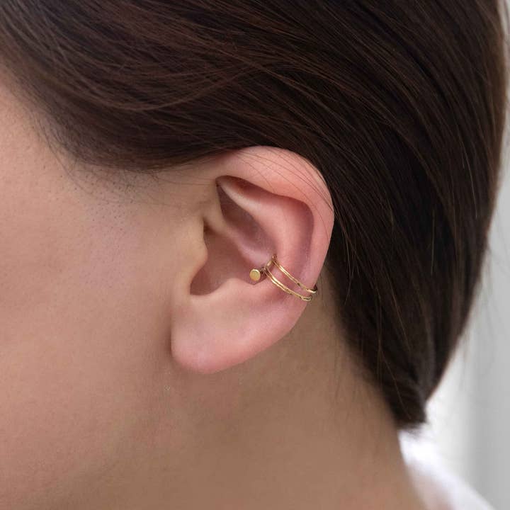 Lovoda - Wholesale Cuff/Wrap Earrings - Double the Gold Ear Cuff (14K)1