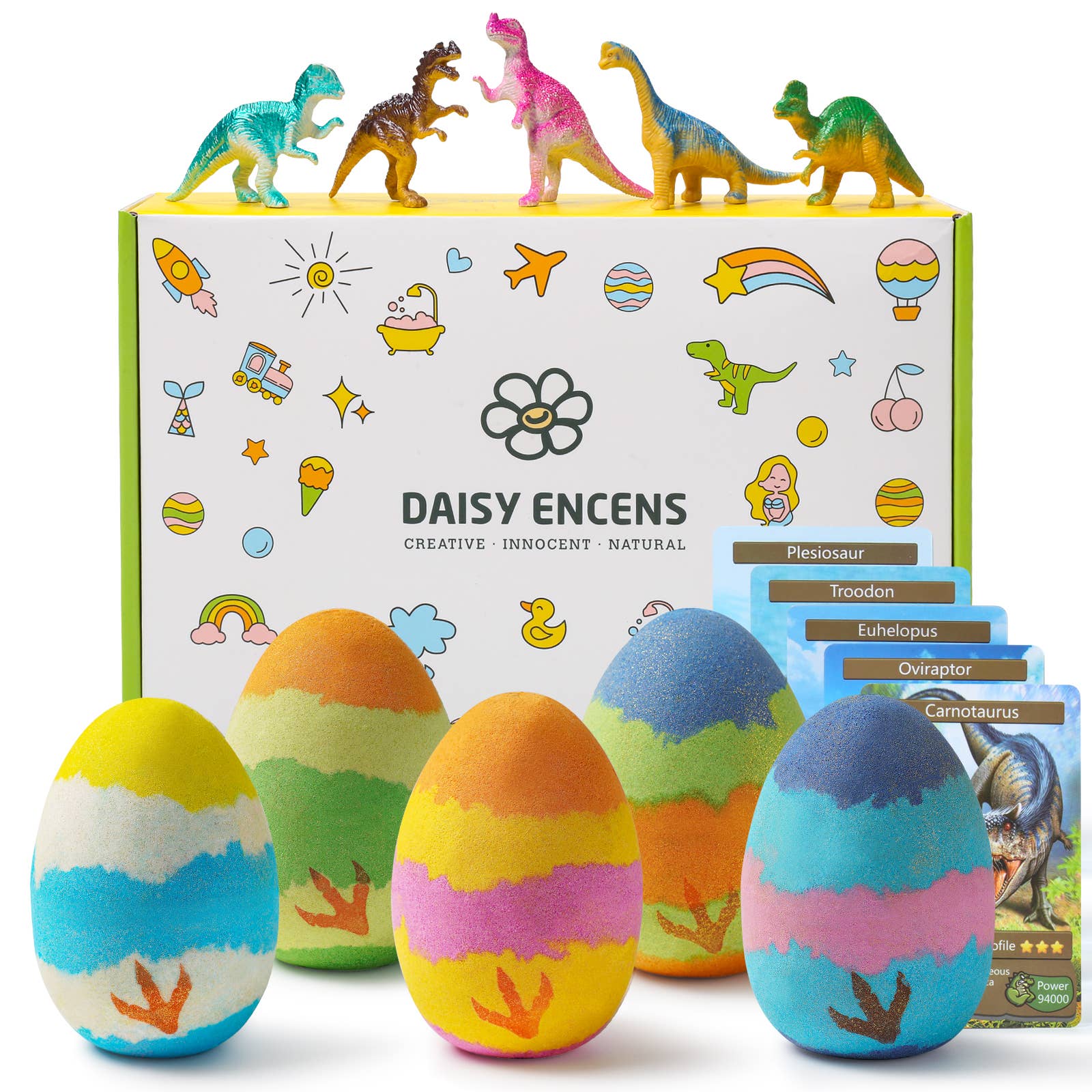 DAISY ENCENS - Vente Bombe de bain/poudre effervescente pour le bain - New Dino Egg Surprise Toys Carte de collection Bombe12