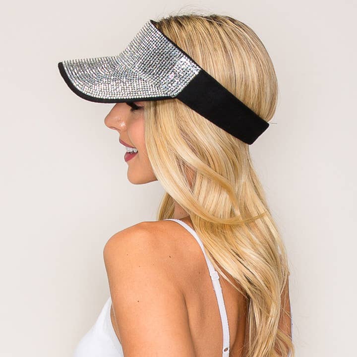 SP Sophia Collection - Wholesale Visor - Women's - Fashion Rhinestone Embellished Sun Visor Hat
