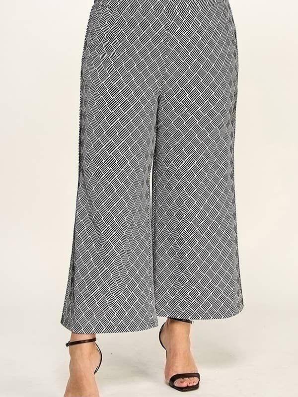 WP7149 Plus Size Textured Soft Cropped Wide Pants for wholesale by See and Be Seen