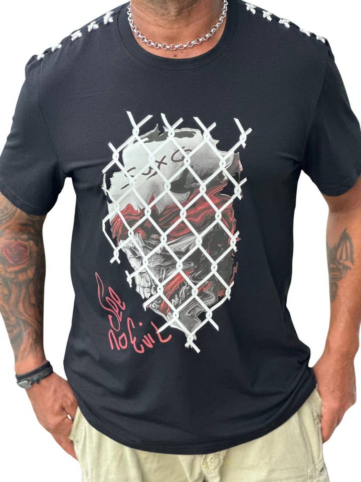 T-shirt graphique à manches courtes pour hommes See No Evil pour la vente par SUXQ