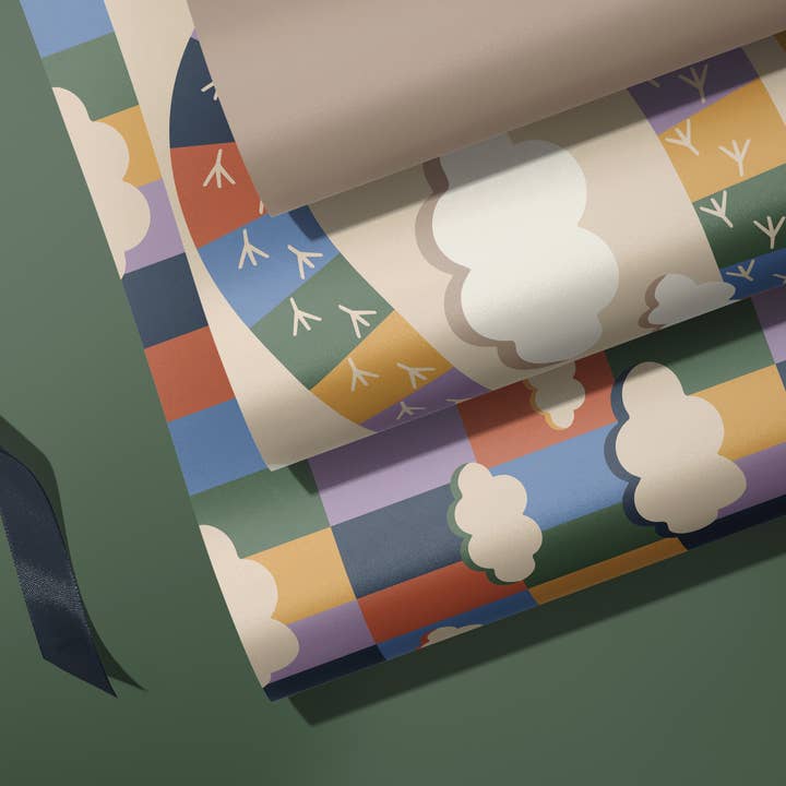 Katiebird Prints - Wholesale Wrapping Paper Roll - Wanderlust Retro Eco-Friendly Colorful Gift Wrap3