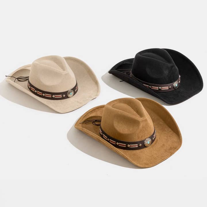 Western Concho Strap Cowboy Hat for wholesale by Collections by Fame Accessories