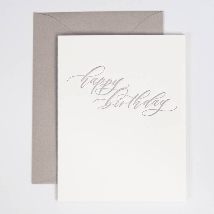 Seniman Calligraphy - Wholesale Birthday Card - Happy Birthday Letterpress Greeting Card