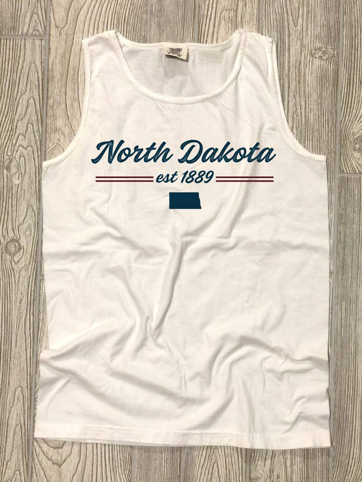 The Stately Shirt Co. - Wholesale Tank Top - Women's - North Dakota Script Tank