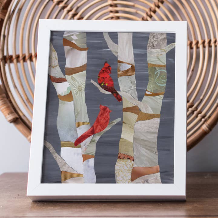 Kunstdruck Birken und Kardinäle für den Großhandel von Artpoptart