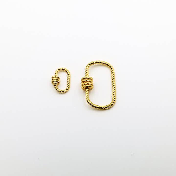 Beads Creation - Wholesale Clasp - 18K Gold Filled Brass Carabiner Screw Clasp