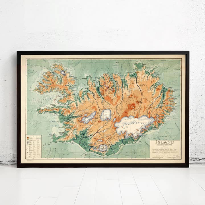 Old Map of Iceland Islandia 1928 Vintage Map of Iceland | Vintage Map Wall Art Print por atacado de OldCityPrints - Old Maps and Posters