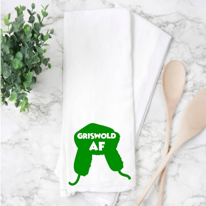 Griswold AF - divertente asciugamano da cucina per le vacanze LG per la vendita all'ingrosso da parte di Pretty Clever Words