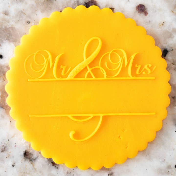 Mr & Mrs Split Embosser Cookie Biscuit Stamp Wedding for wholesale by Cut Bake Stamp
