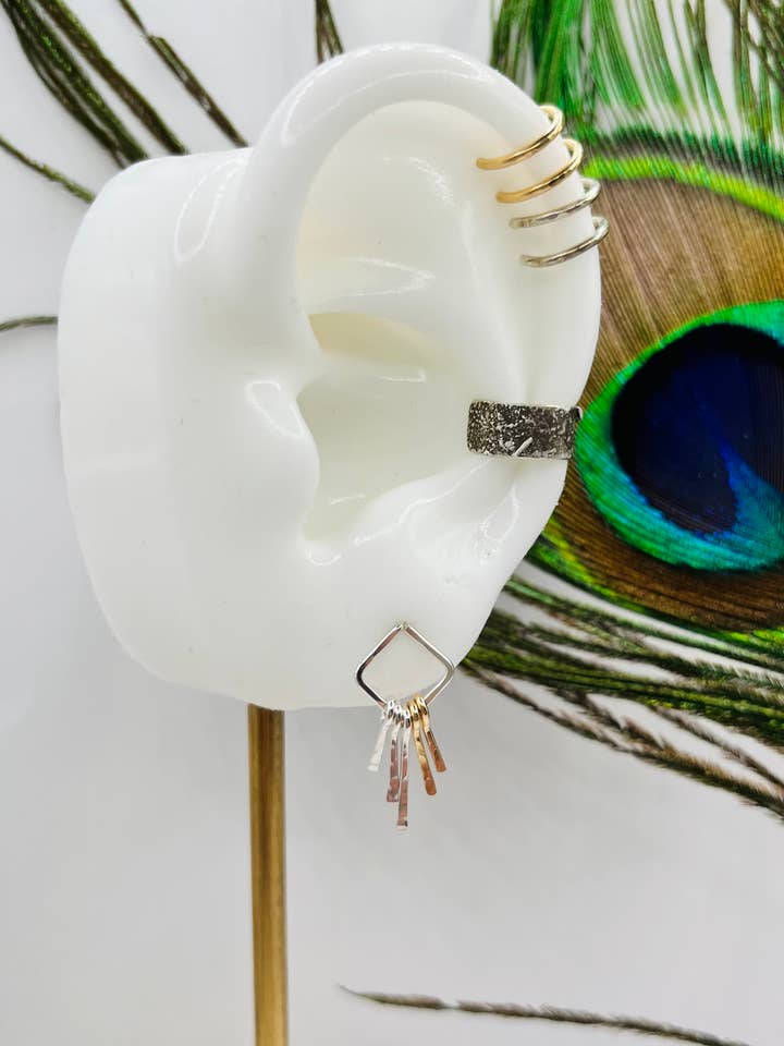 VERA Fringe Hammered Metal Studs for wholesale by Rachel Renee Jewelry