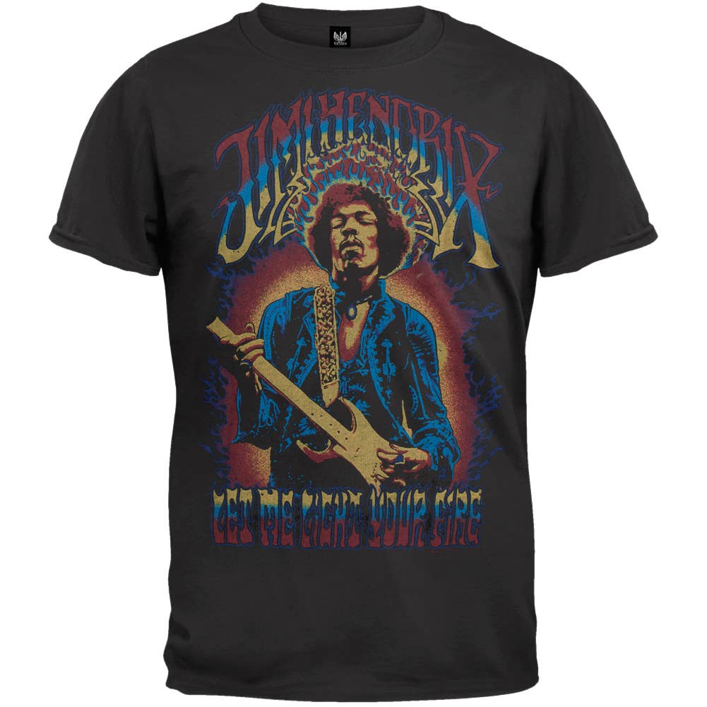 Official Store - Wholesale Screen Printed T-Shirt - Men's - Jimi Hendrix - Light Your Fire Men's Soft T Shirt0