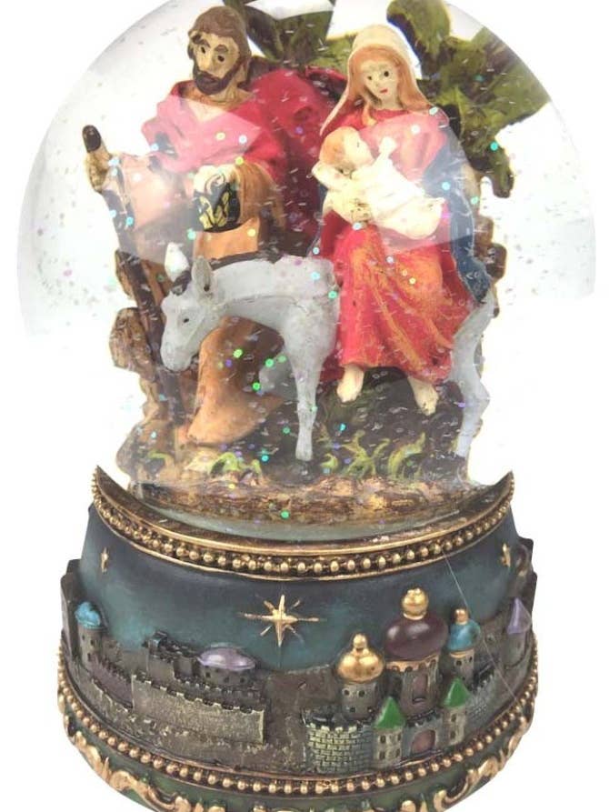 Carillon glitterato, globo di neve, culla con asino per la vendita all'ingrosso da parte di Musicbox world