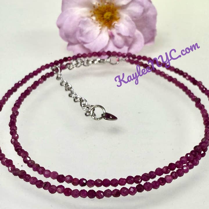 KayleeNYC - Wholesale Spiritual Stone/Crystal - 2mm Natural Ruby Necklaces Crystal7