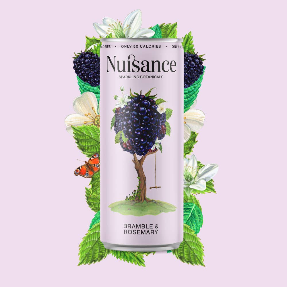 Nuisance Drinks – wholesale Soda/carbonated drink – Bramble & Rosemary | Botanical Soft drinks: Herby & Sweet