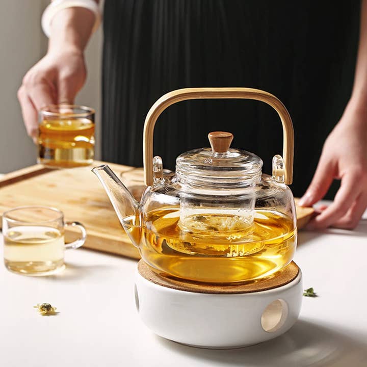 Filtrum Home - Wholesale Tea Pot - Bamboo & Glass Tea Kettle