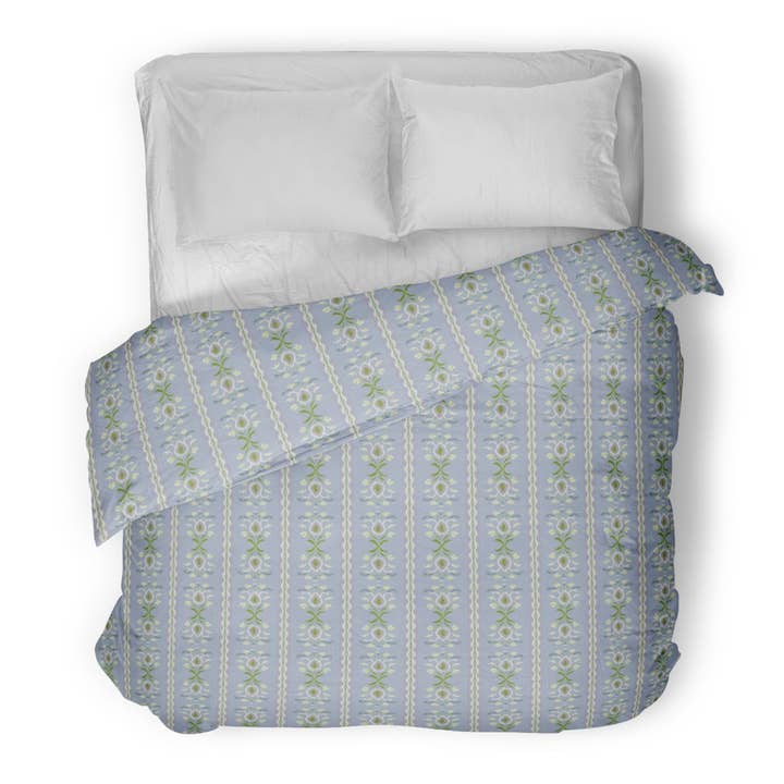 Rosemary Stripe Lavender Duvet Cover for wholesale by Laura Park Designs