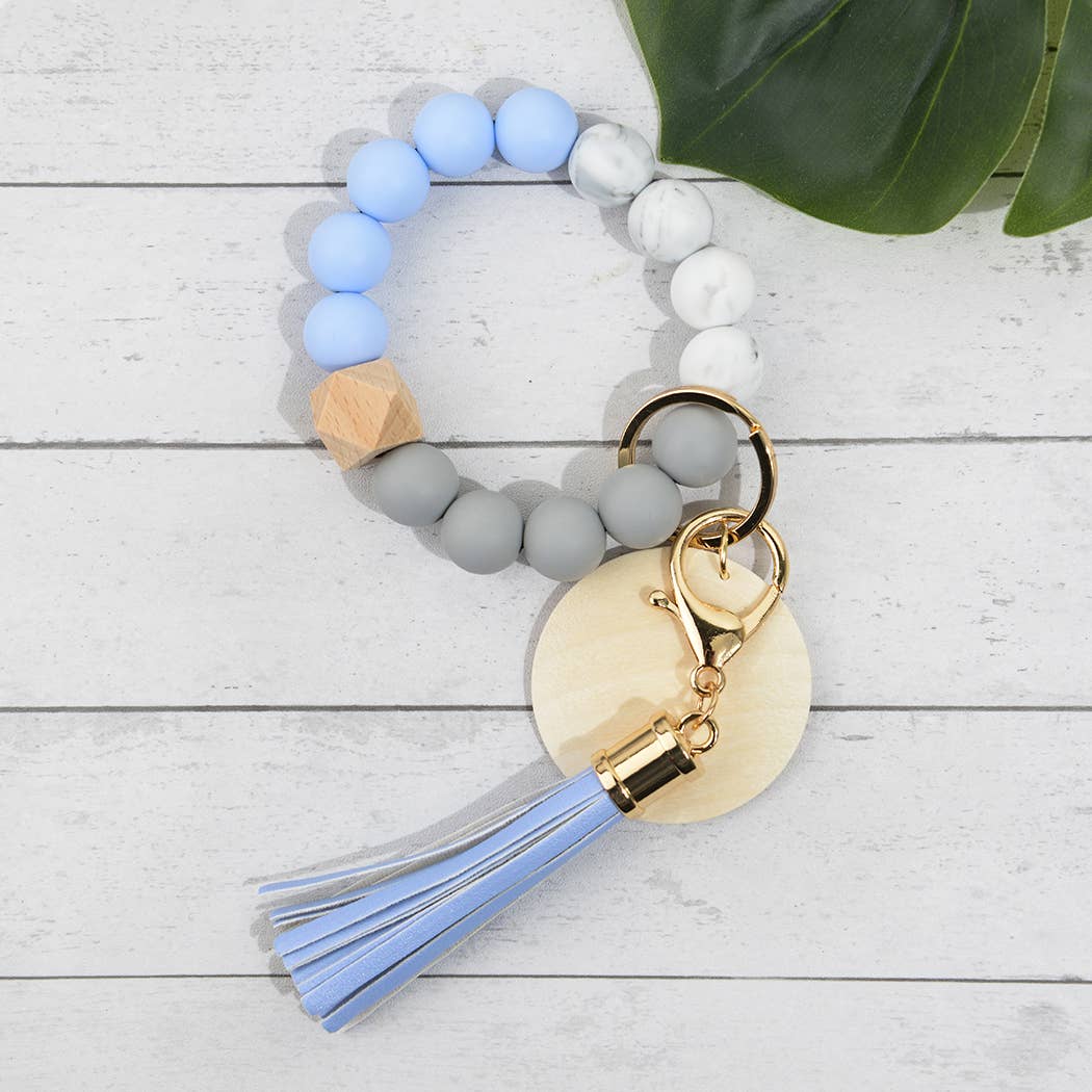 SoapElenGlen – wholesale Keychain bracelet – Silicone Beaded Fringed Keychain Wristlet4