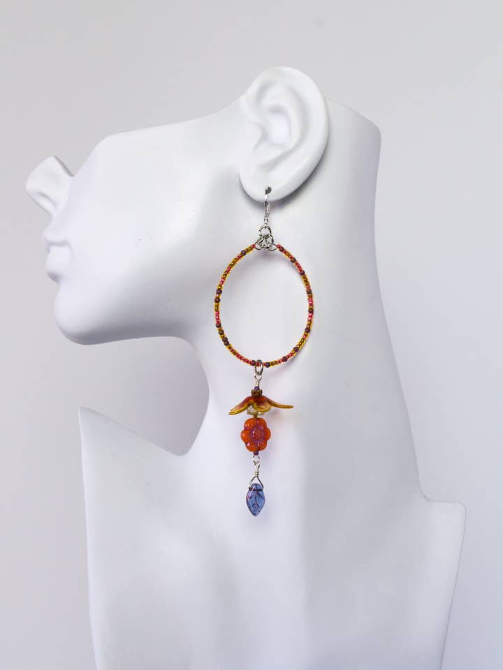 Joyería, Pendientes Hechos a Mano-Ramo de Mandarina-Floral-Único-EE.UU. para venta al por mayor de A Silk Purse