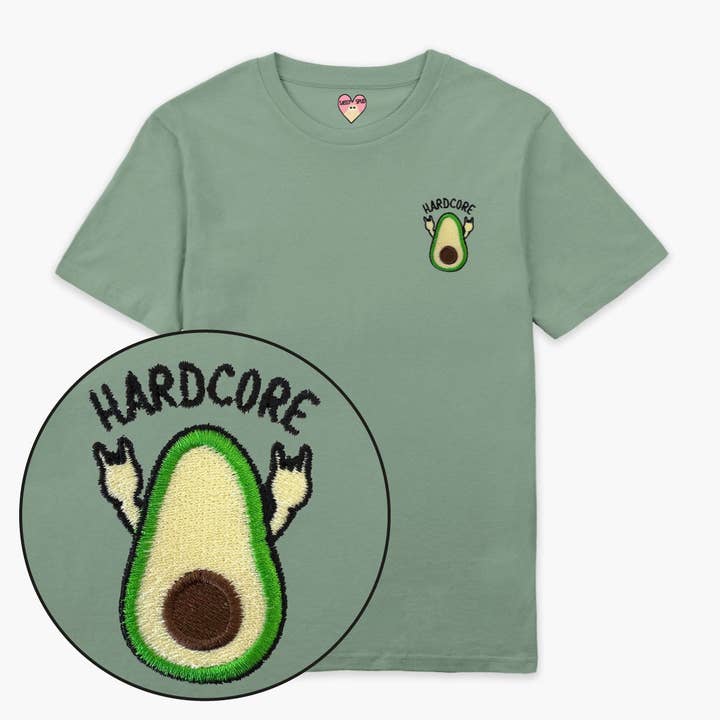 T-Shirt Bordada Hardcore (Unissex) por atacado de SassySpud