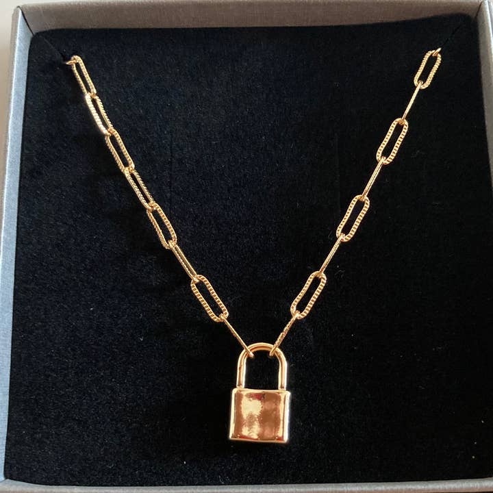 Gold lock link chain for wholesale by Catcher and Caught