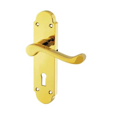 Puxador de fechadura de porta Carlisle Brass Oakley - Fechadura - PVD em latão por atacado de Diybasket