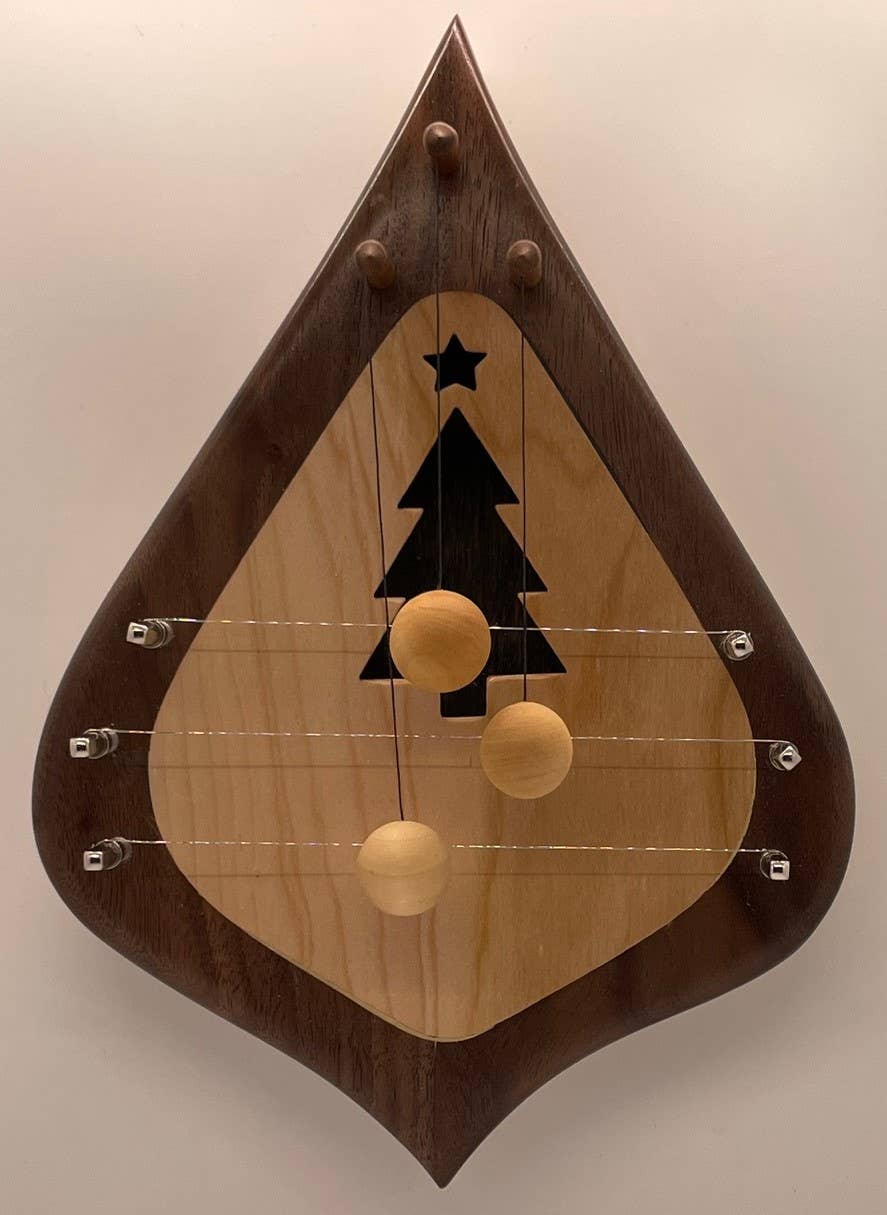 Moon Mountain Woods - Wholesale Sculpture - Door Harp 3WBCDEC Walnut border with decorative Cherry inlay2
