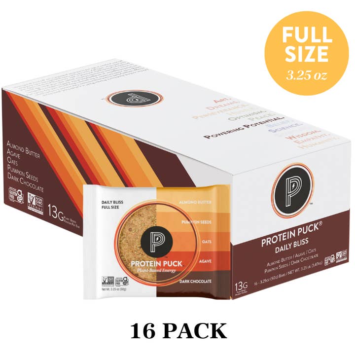 Protein Puck - Wholesale Snack Bar - Daily Bliss (Almond, Dark Chocolate) (16 - 3.25oz Bars)1