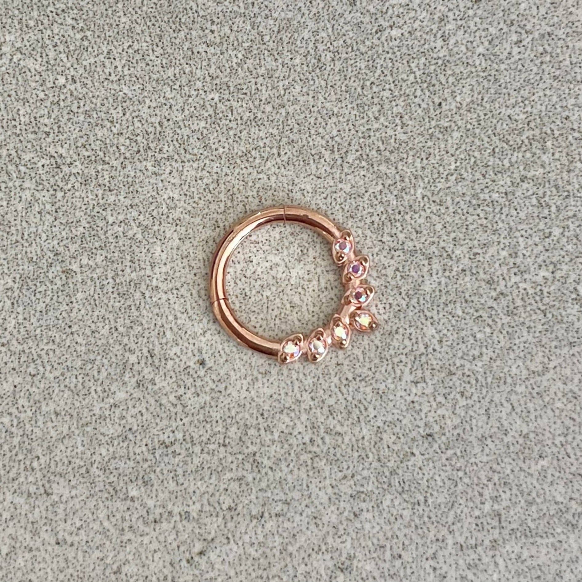 Elara Body Jewelry - Wholesale Nose Ring - Rose Gold Septum Piercing (16G | 8mm | Surgical Steel | Rose Gold, Gold, Black or Silver)2