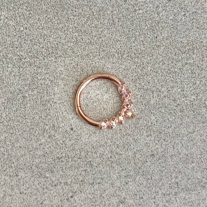 Elara Body Jewelry - Wholesale Nose Ring - Rose Gold Septum Piercing (16G | 8mm | Surgical Steel | Rose Gold, Gold, Black or Silver)2