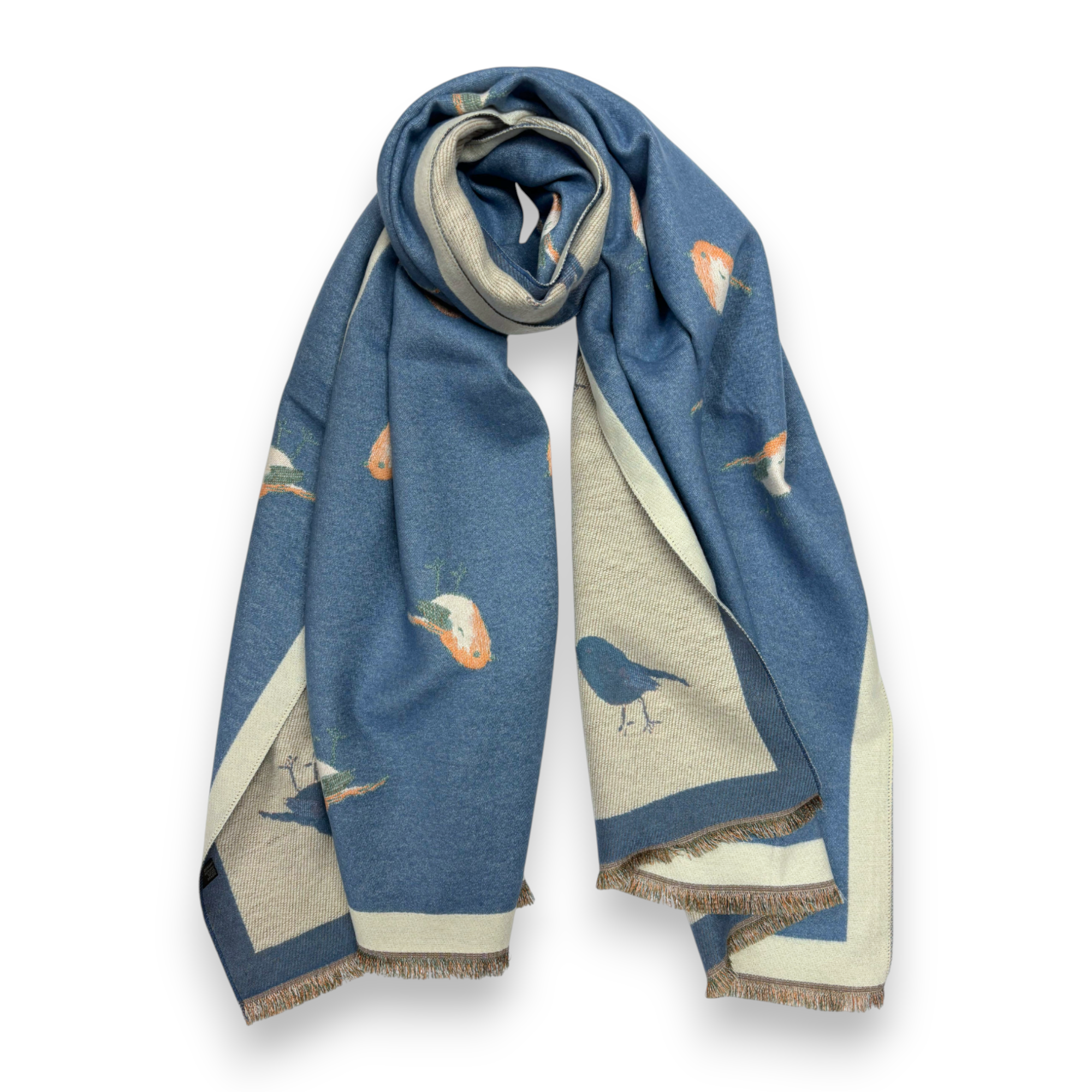 Lili Scarves (US Duty Free) - Venta al por mayor Bufanda - Mujer - Bufanda de invierno reversible de mezcla de cachemira con estampado bordado Robin2