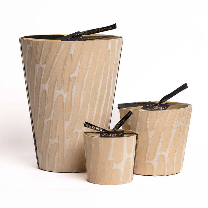 Napoli Brown Scented Decorative Design Candle for wholesale by VictoriaWithLove