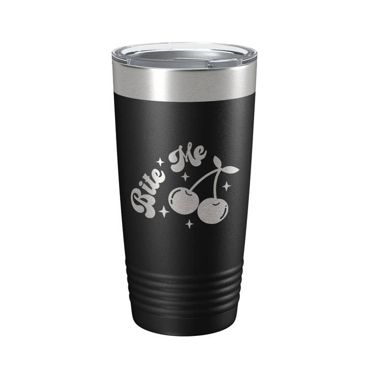 Bite Me Tumbler, divertente tazza da viaggio, isolata, per dolci e crostate, tazza da caffè con incisione laser, 50 ml per la vendita all'ingrosso da parte di CarveBright