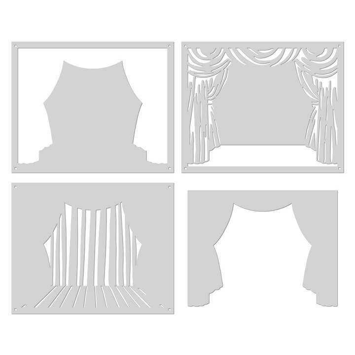 Hero Arts - Wholesale Stencil/Craft Die - Hero Arts Color Layering Stage Curtain Stencils by Ralph Tyndall