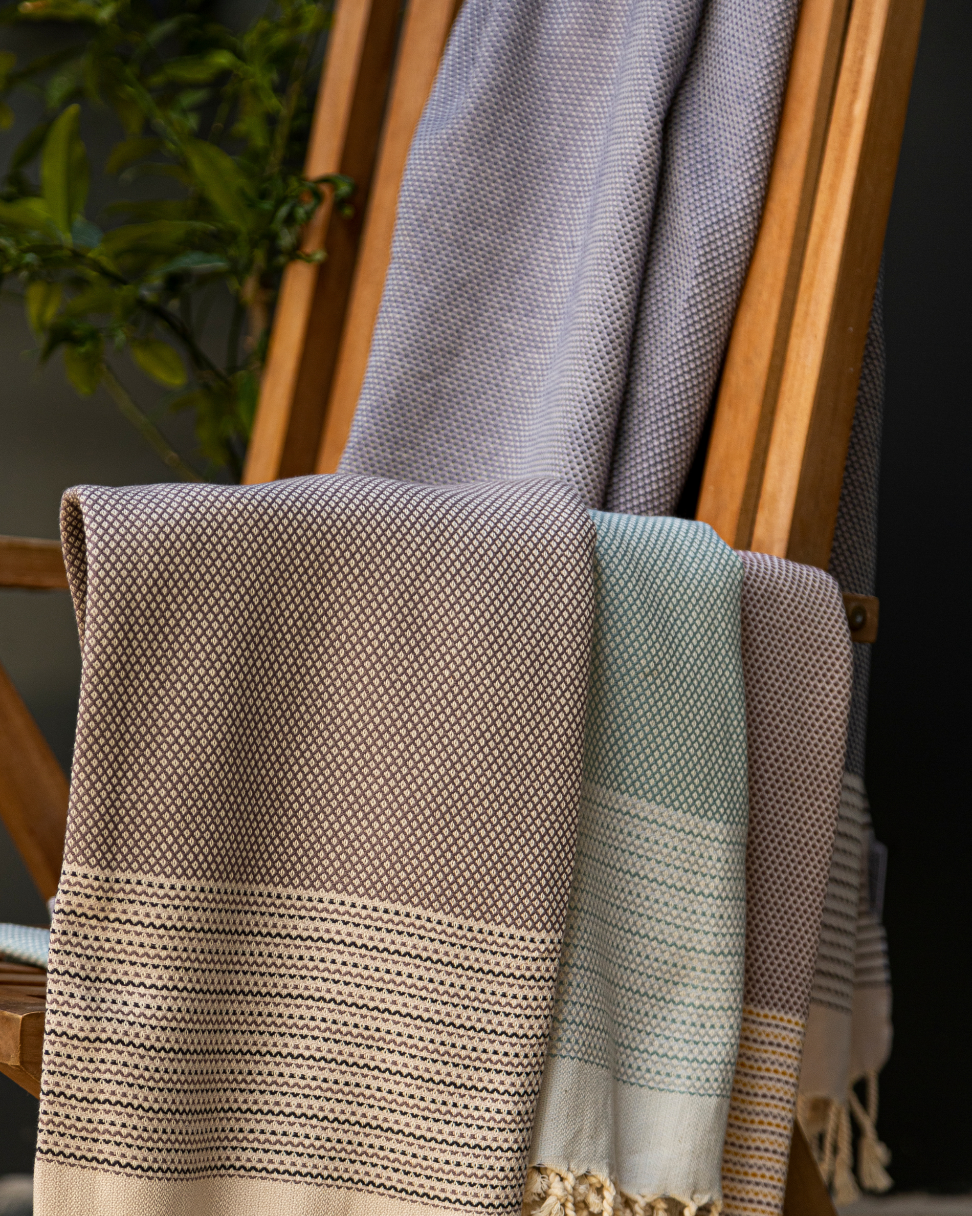 Samimi - Wholesale Beach Towel - PHARAO Cotton Hammam Towel, Soft Scarf - Blue / Dark Blue (180x100 cm)4