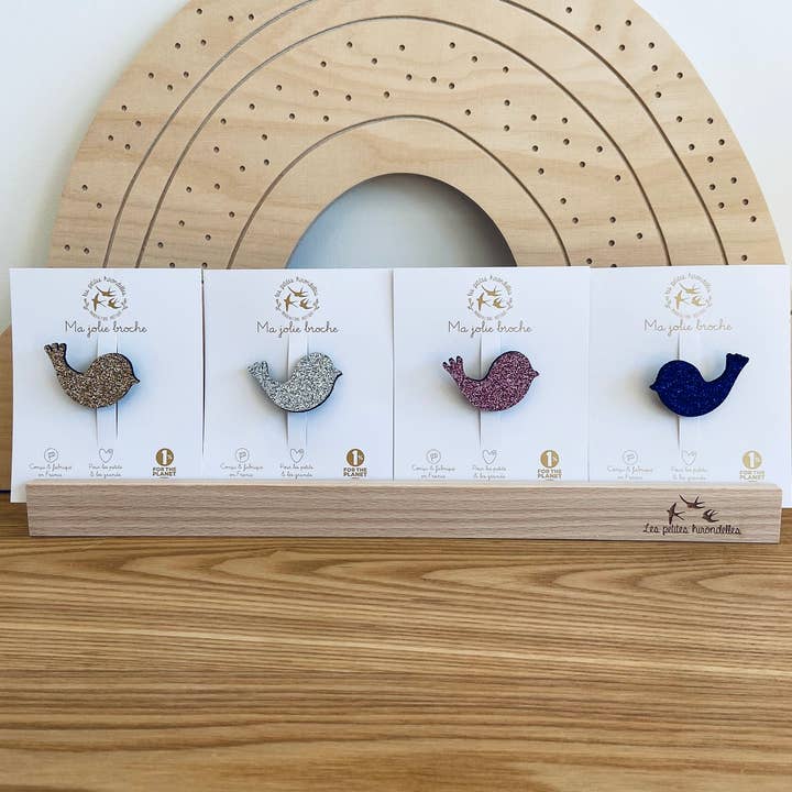 Glitterbroche - fugl for engroshandel hos Les Petites Hirondelles