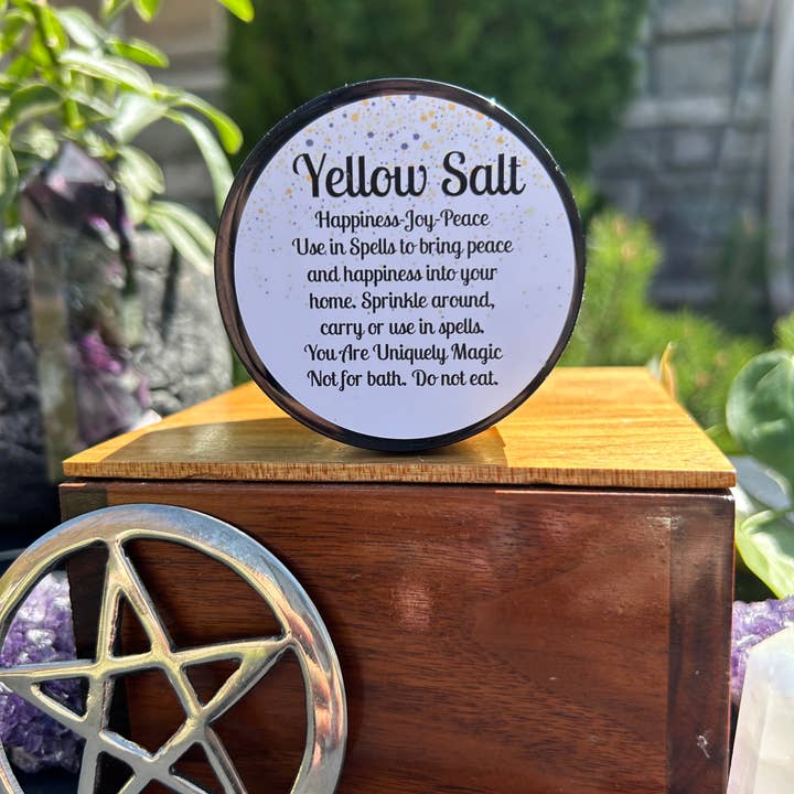 You Are Uniquely Magic - Wholesale Meditation Supplies - Yellow Witches Salt 5 oz -Bring Joy, Peace and Happy Home4